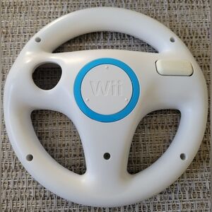 Wii Steering Wheel Accessory - White and Blue